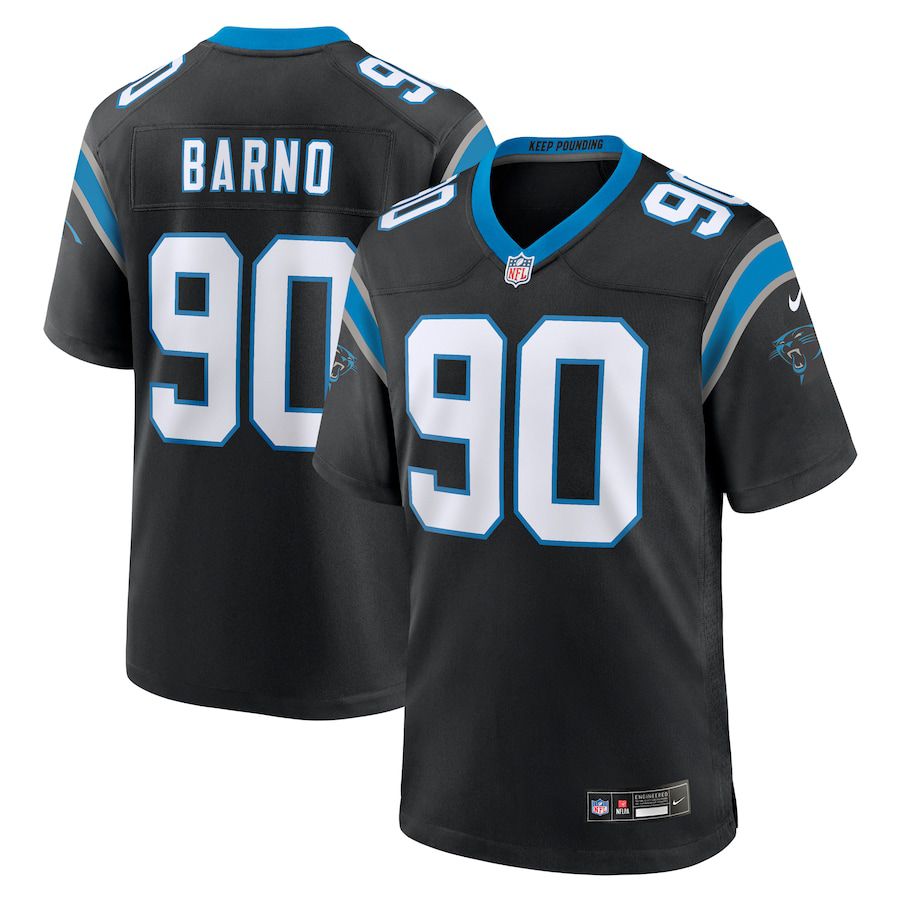 Men Carolina Panthers #90 Amare Barno Nike Black Team Game NFL Jersey